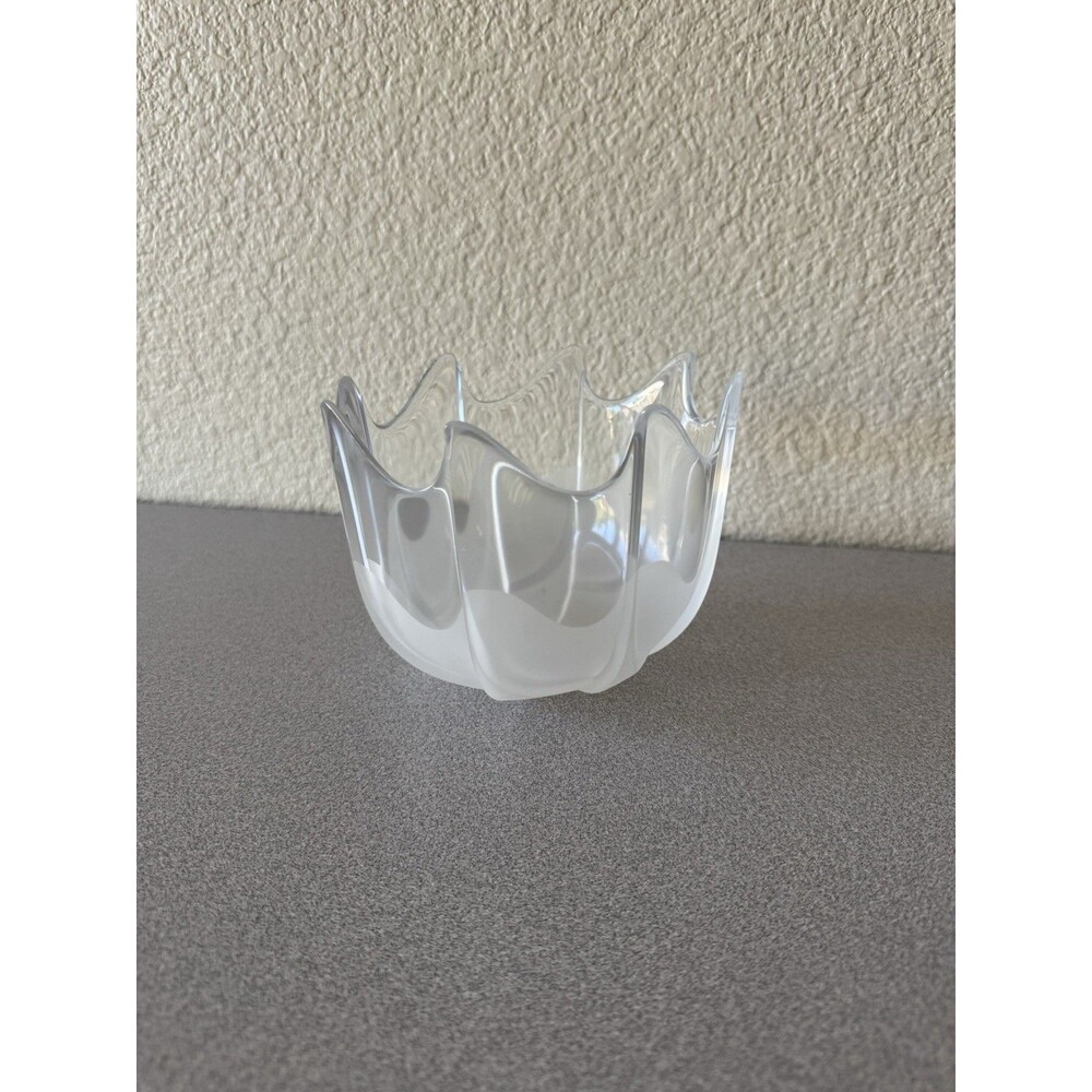Rosenthal Studio-Linie Frosted Clear Glass Bowl Vase Mid Century Modern Germany